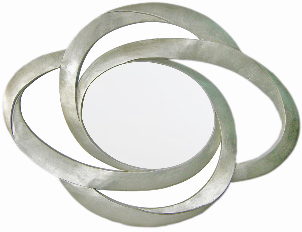 MS089 Wall décor art mirror silver modern oval